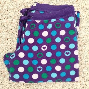 Aeropostale Y2K Purple Blue Green Polka Dot Fleece Pajama Pants Elena Gilbert